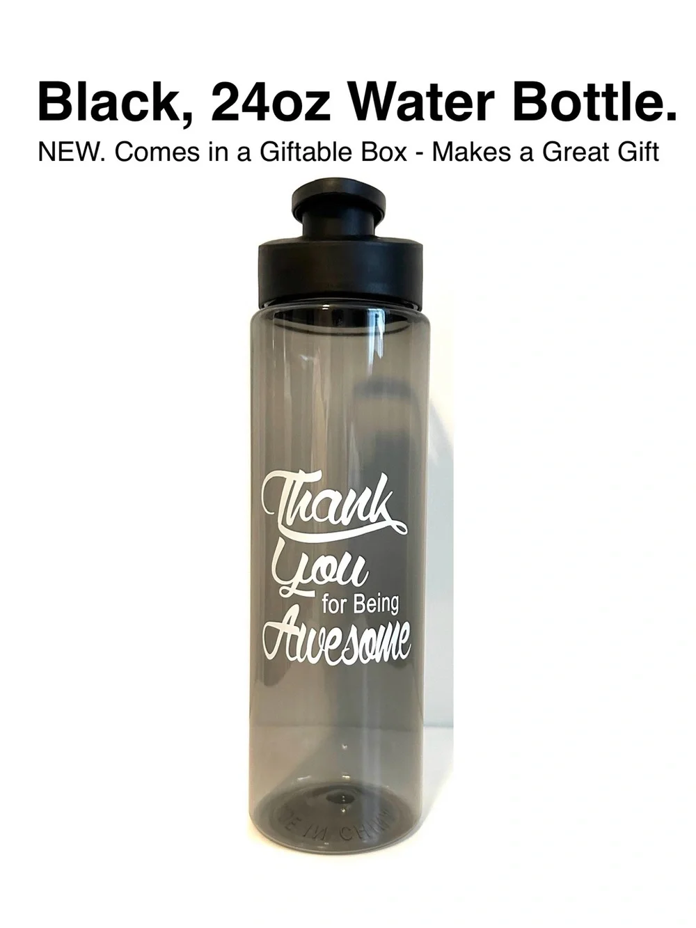 5/$15💥 Thank You for Being Awesome Black Water Bottle - 24oz Gift Idea Gratitude